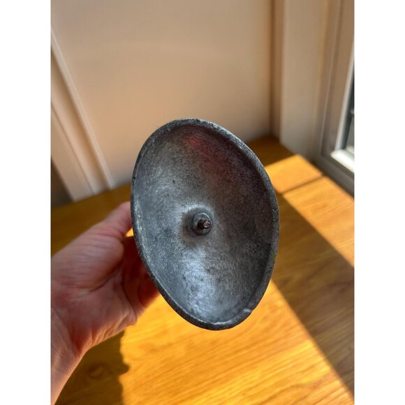 Metal silver stacked stone sculpture candle stick holder river rocks natural - Picture 5 of 5